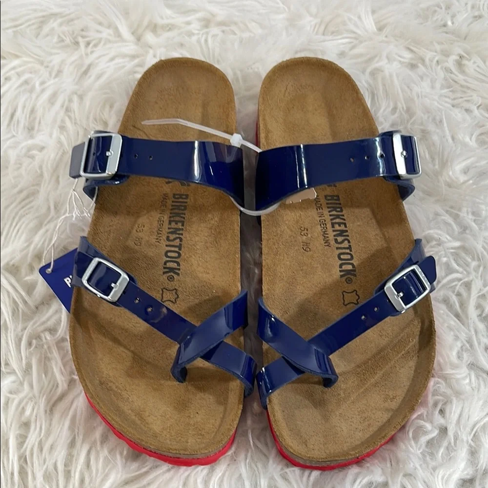 BIRKENSTOCK Ladies’ Mayari Dress Blue Patent Birko-flor Sandal Size 10 NEW - Picture 3 of 15